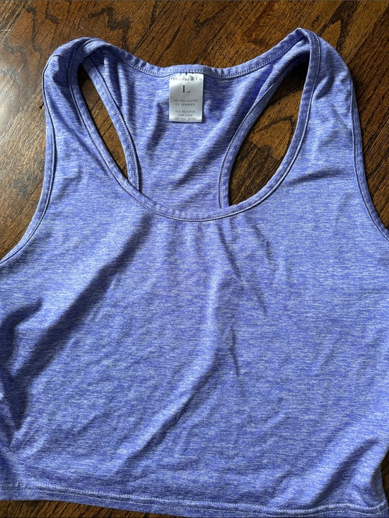 Tops - Heather Periwinkle Racerback Crop Tank